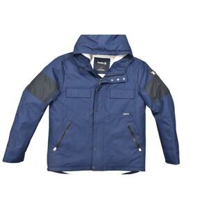Hurley Blue Winter Jacket Men's Large Sebastian 3M Insulated Canvas Full Zip